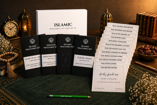English Dua stickers (12) + Traeable Kit Combo (4books + pencile + eraser)
